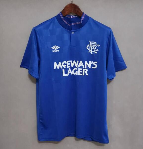 87-90 Rangers Retro Home Kit Soccer Jersey